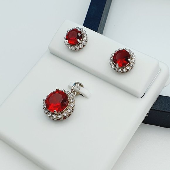 "925 Sterling Silver Cubic Zircon Jewelry Set, UU1P7A7049 - Picture 4 of 10